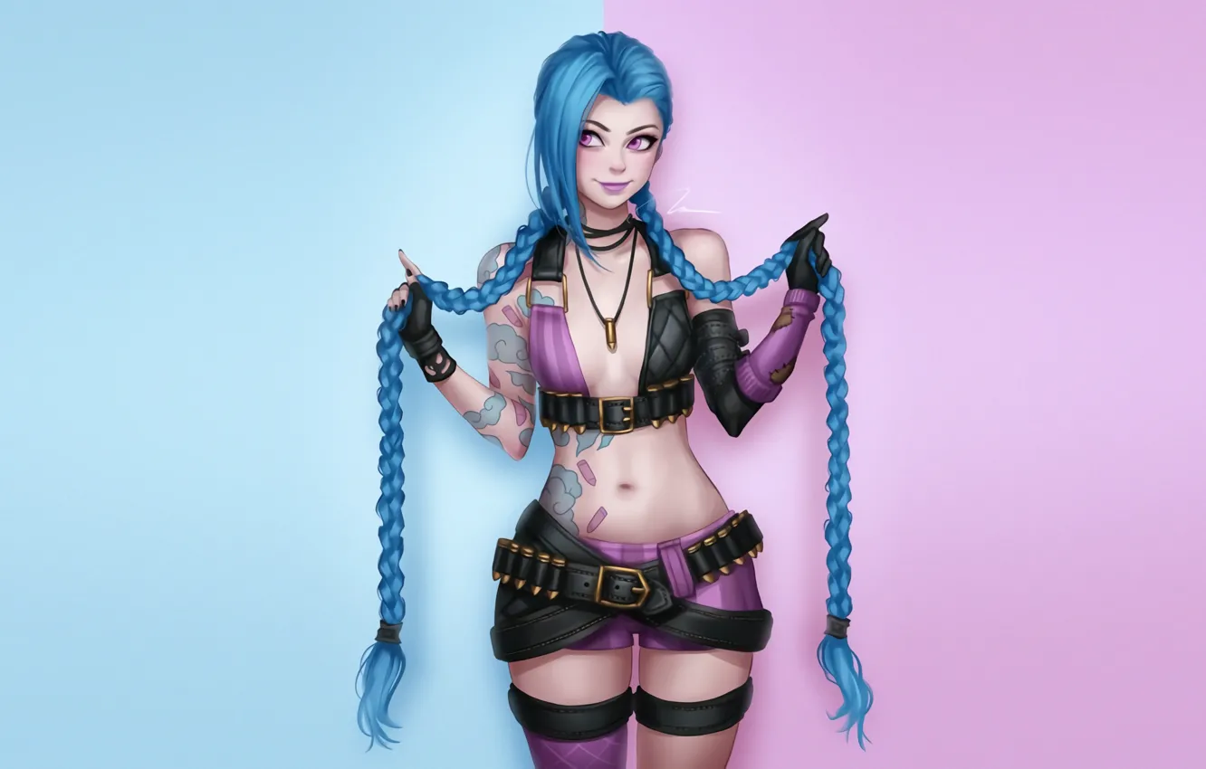 Photo wallpaper girl, background, the game, figure, minimalism, figure, tattoo, art