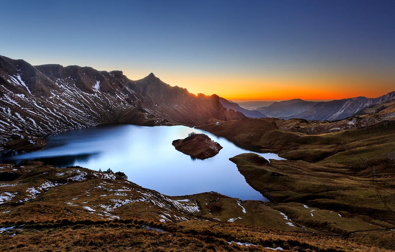 Photo wallpaper sunset, mountains, the evening, Austria, Tyrol