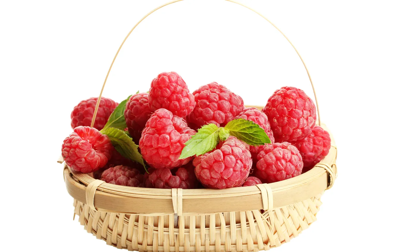 Photo wallpaper berries, raspberry, basket