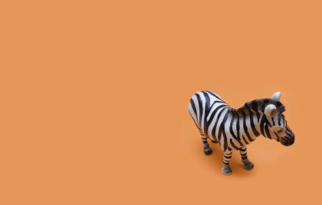 Photo wallpaper Minimalism, White, Toy, Orange, Black, Orange, Zebra, Black