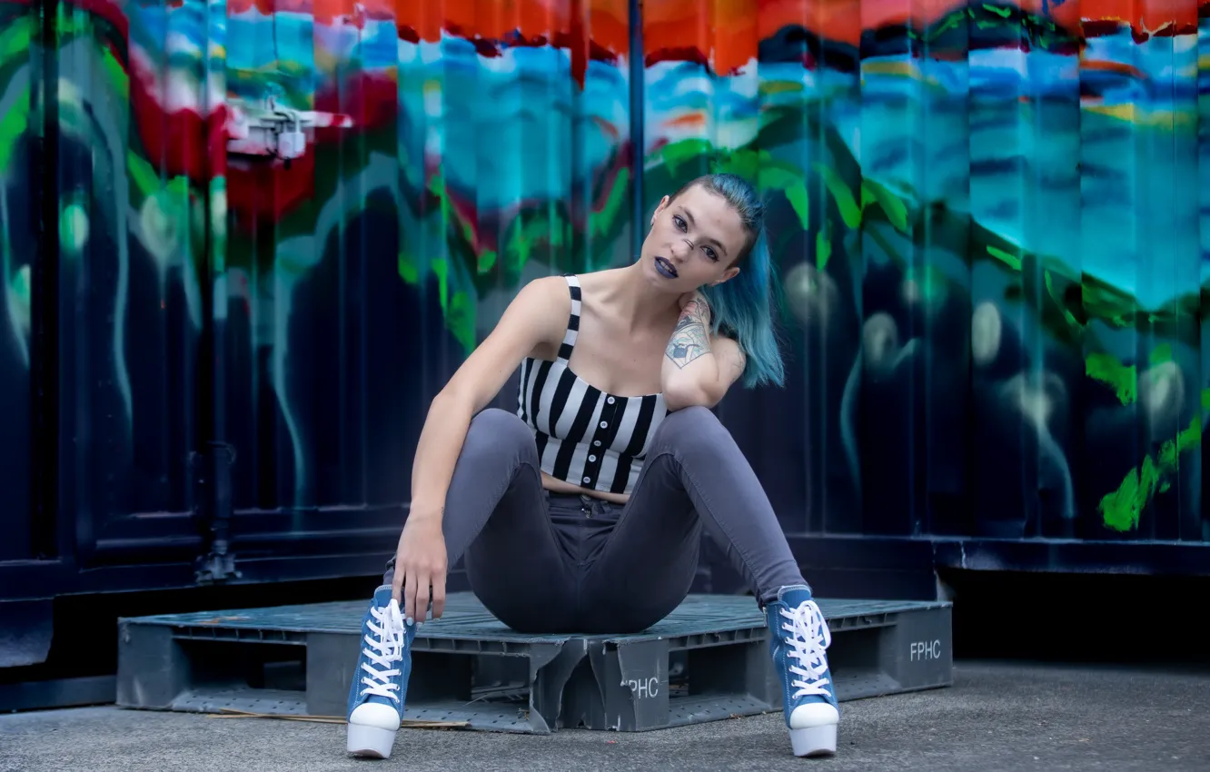 Photo wallpaper girl, pose, background
