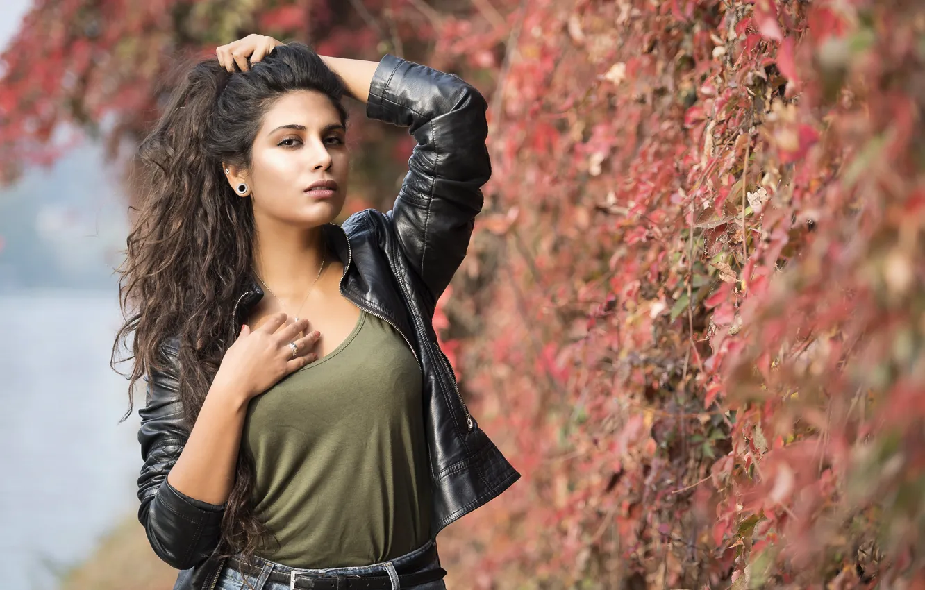 Photo wallpaper autumn, look, model, Joanna