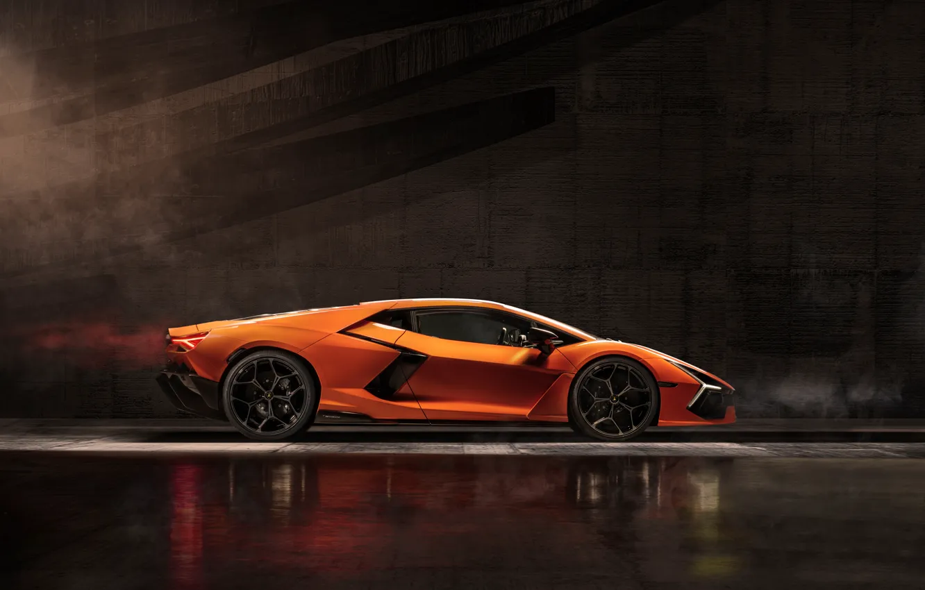 Photo wallpaper orange, Lamborghini, supercar, side view, hybrid, Lamborghini, rapid, Stir