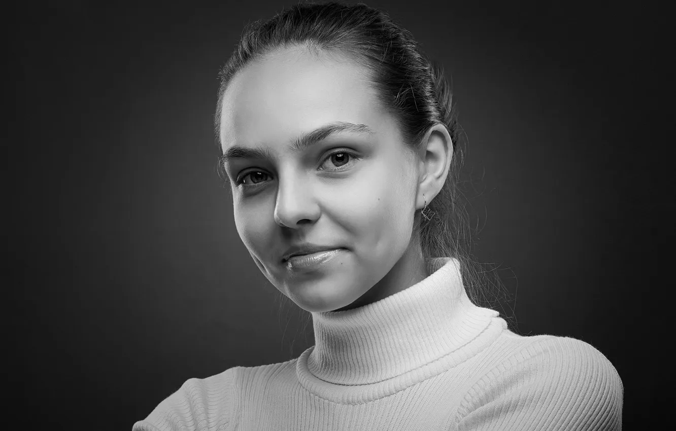 Photo wallpaper portrait, black and white, Maria, Evgeny Degtev