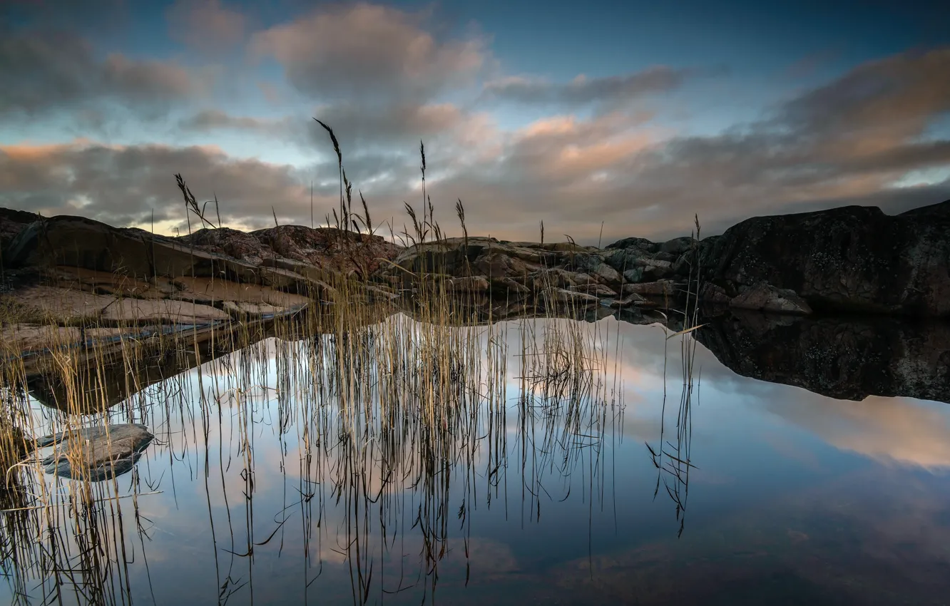 Photo wallpaper landscape, mountains, lake