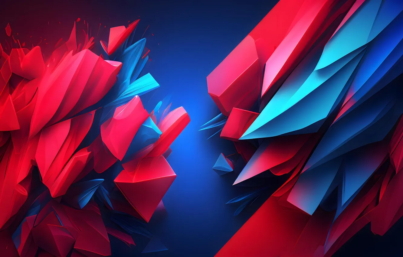Photo wallpaper abstraction, abstract, red, blue, abstract 3D, AI Art, AI ART