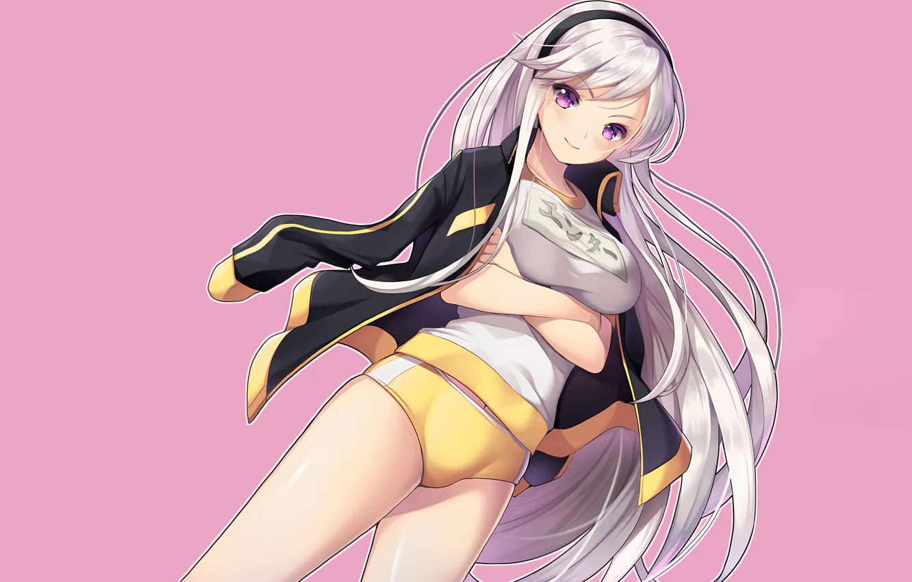 Photo wallpaper girl, sexy, Enterprise, shorts, long hair, boobs, anime, beautiful