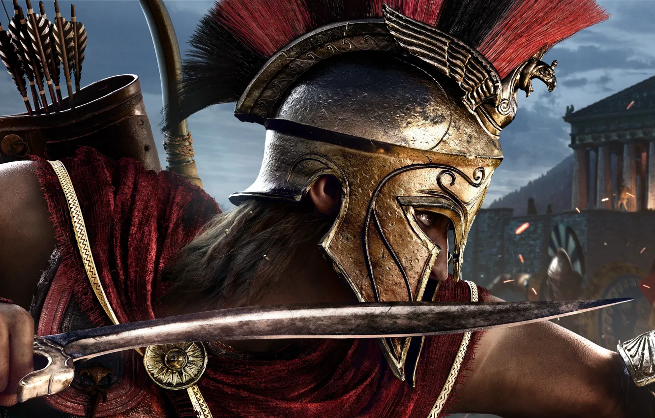 Photo wallpaper warrior, Ubisoft, Assassin's Creed, Odyssey, E3 2018, Assassin's Creed Odyssey