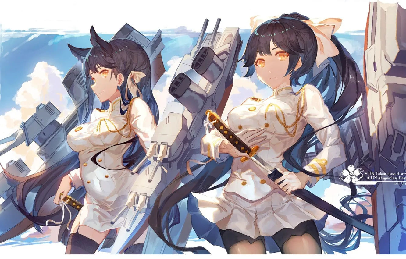 Photo wallpaper gun, game, military, weapon, big, war, anime, katana