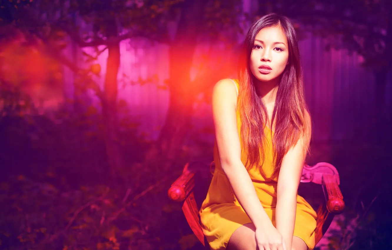 Photo wallpaper look, face, background, Asian