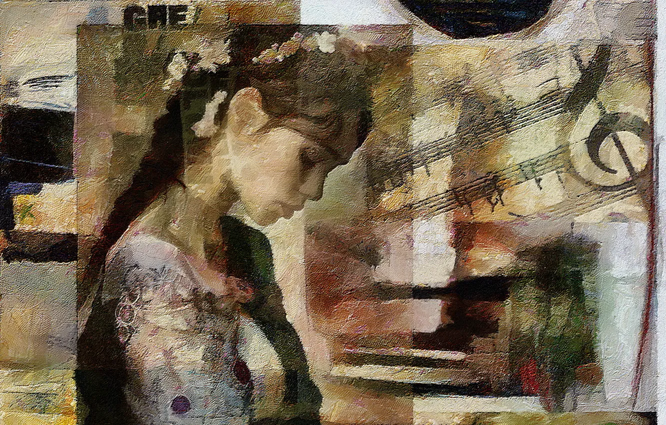 Photo wallpaper girl, pose, background