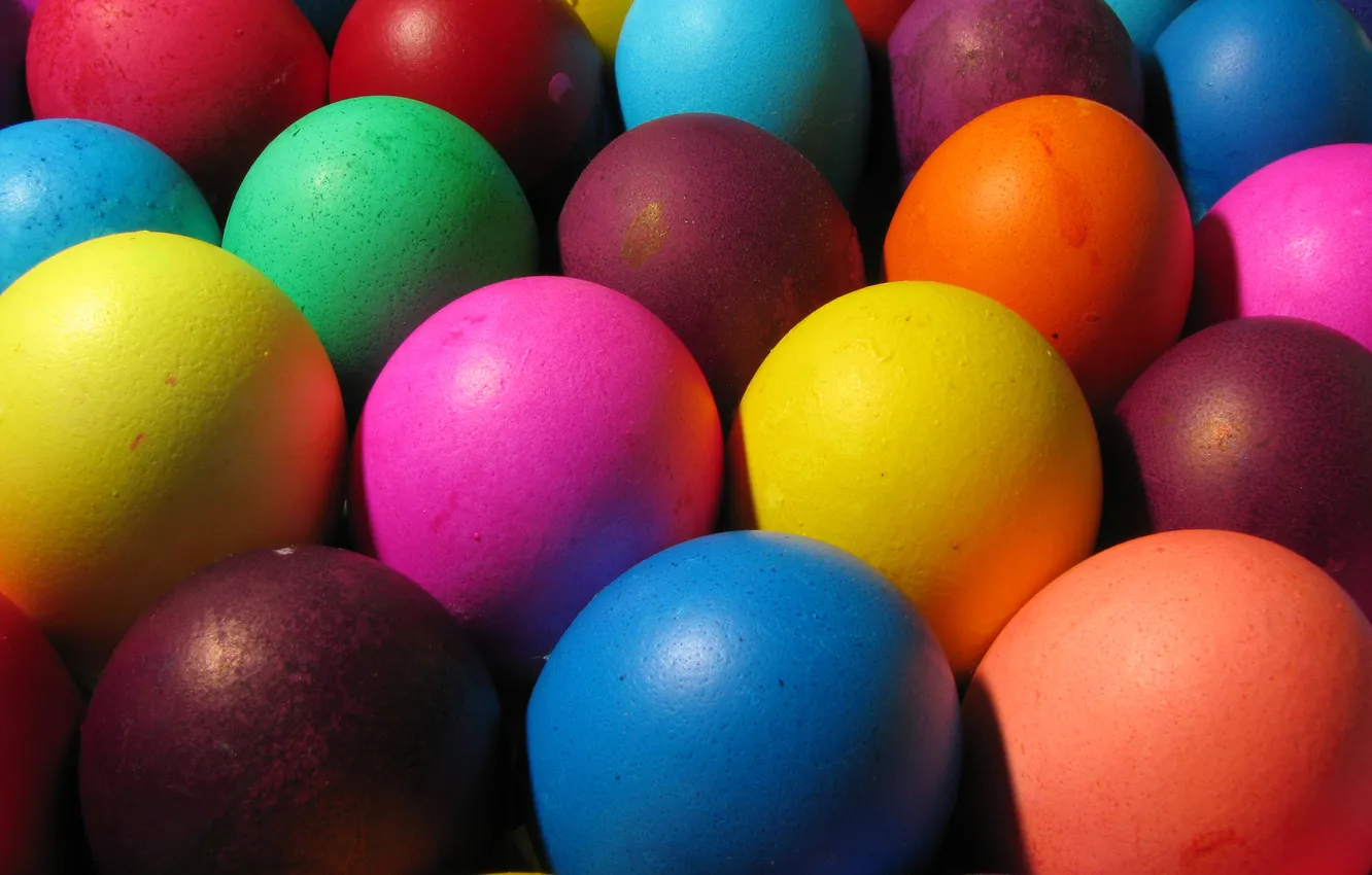 Photo wallpaper macro, eggs, colorful