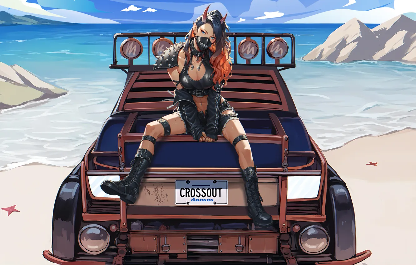 Photo wallpaper road, warrior, rebel, beachside