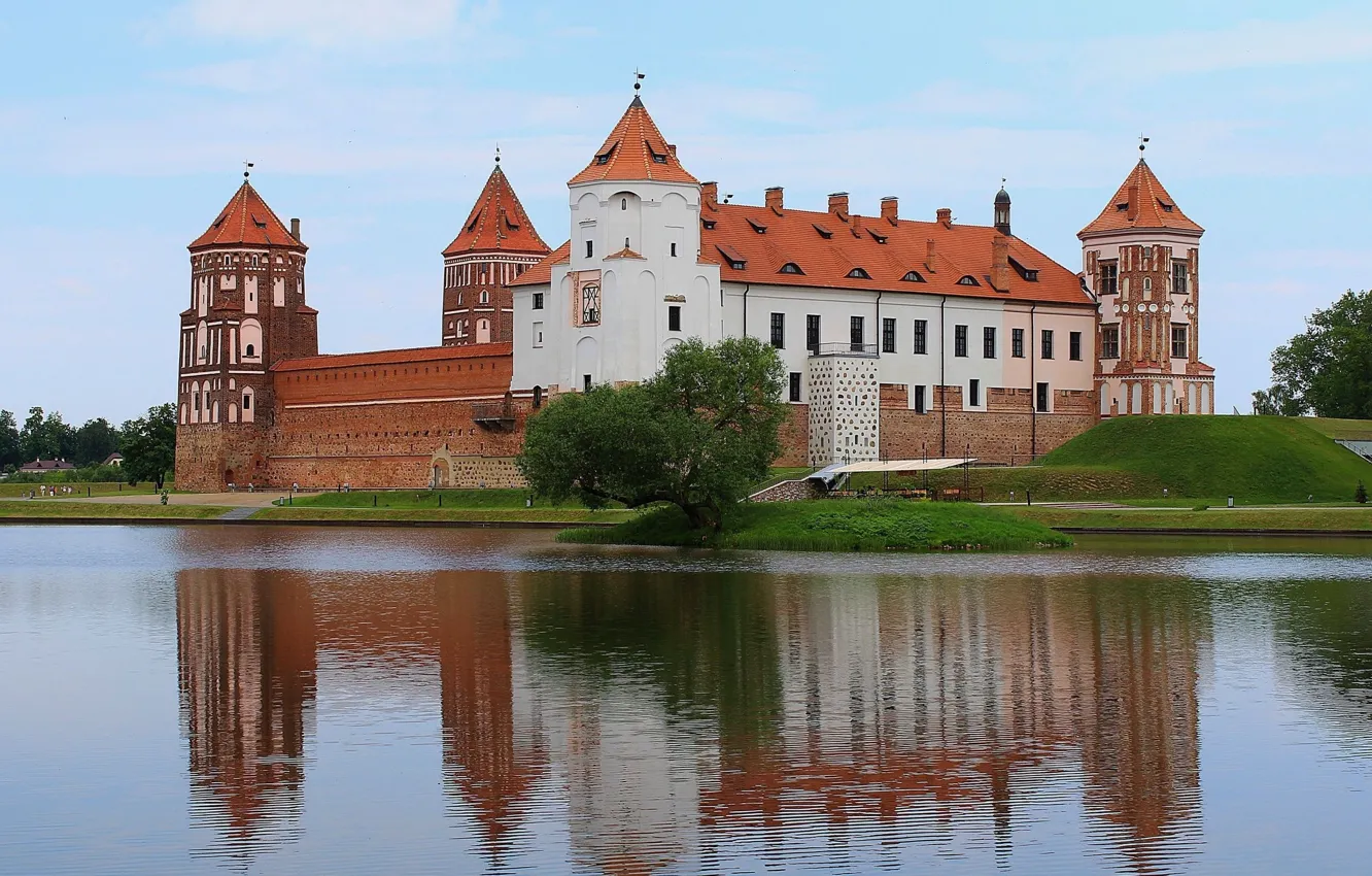 Photo wallpaper Belarus, Mir castle, Grodno, Neman