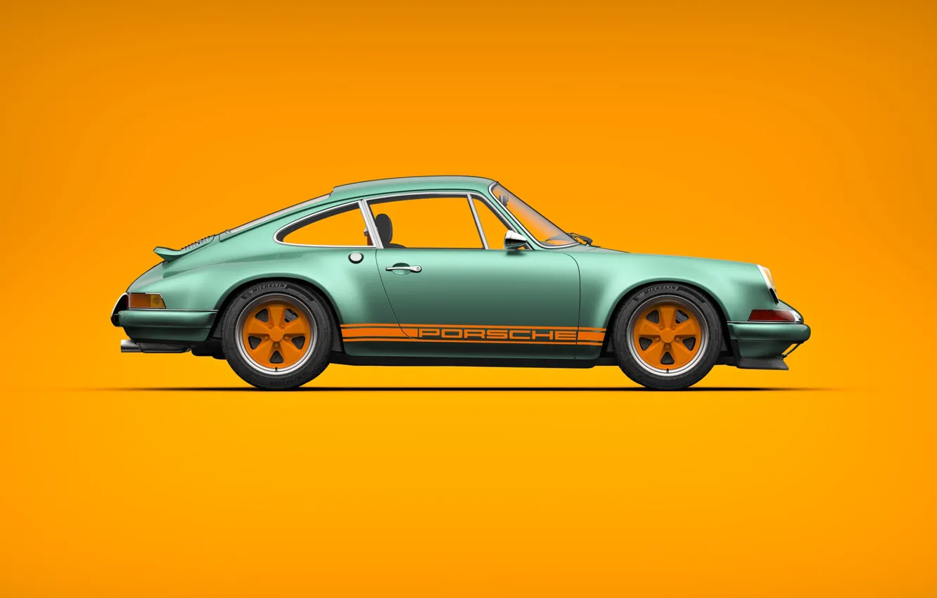 Photo wallpaper machine, auto, style, minimalism, 911, Porsche, sports car, car