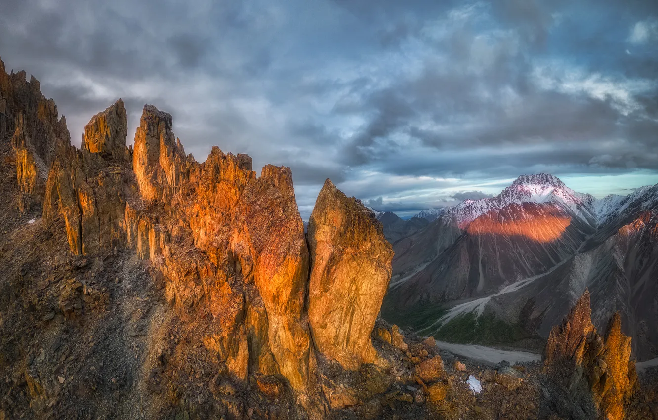 Photo wallpaper mountains, rocks, stones