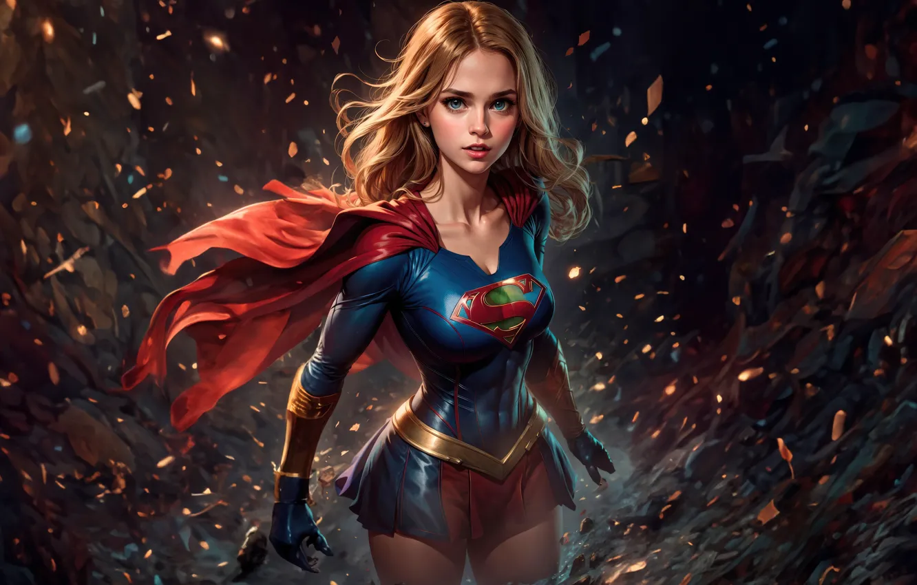 Photo wallpaper Supergirl, Adventure, high flying