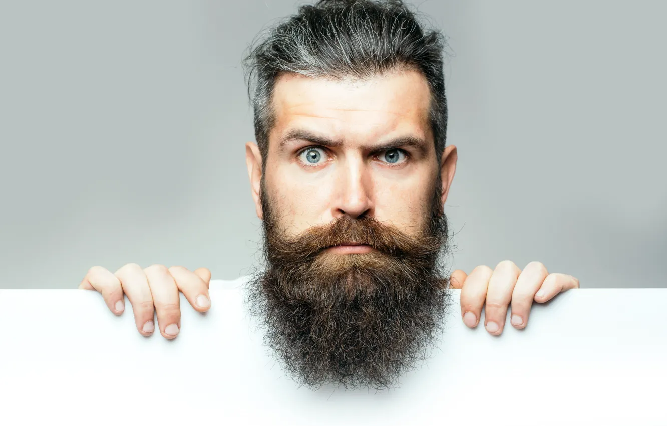 Photo wallpaper blue eyes, look, head, beard