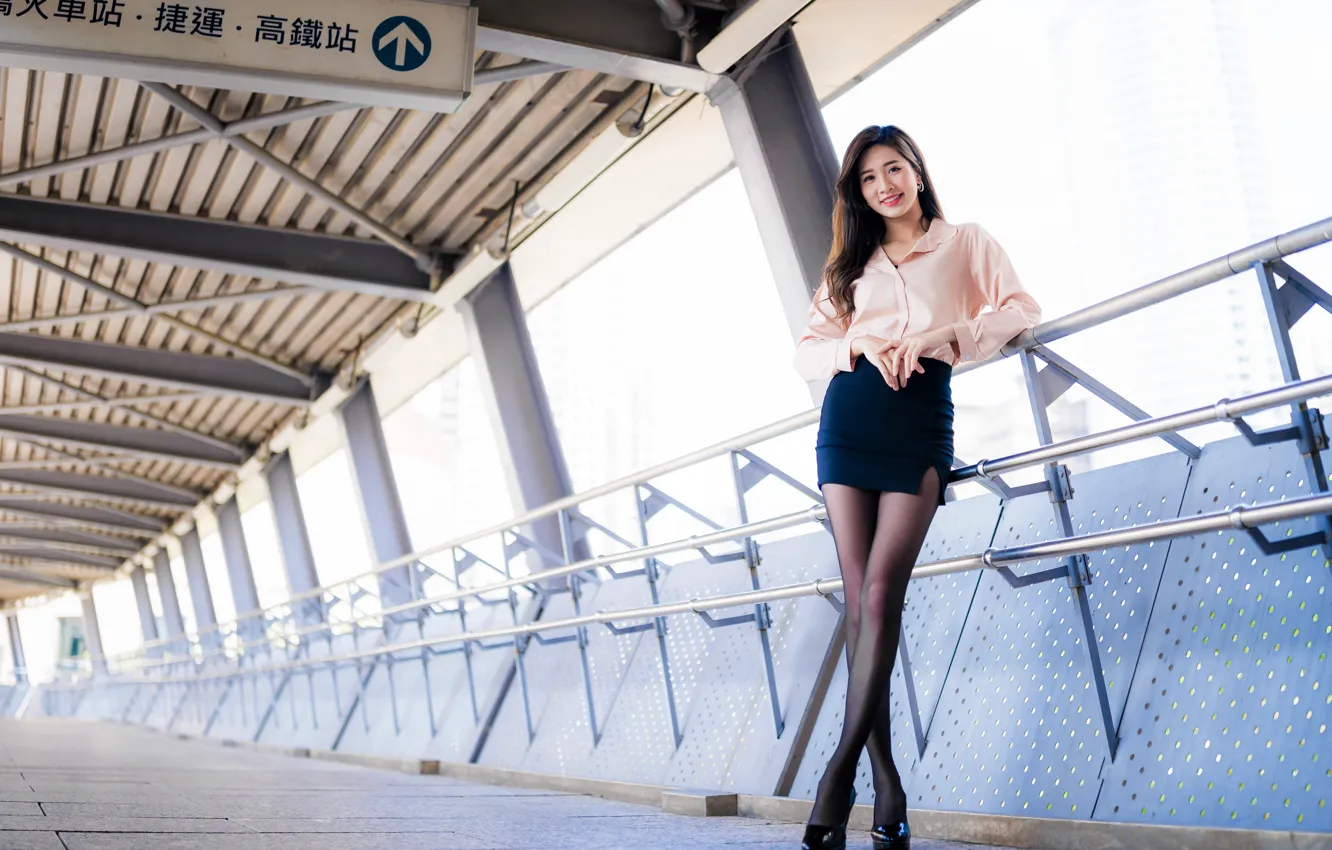 Photo wallpaper look, pose, model, skirt, portrait, makeup, figure, slim