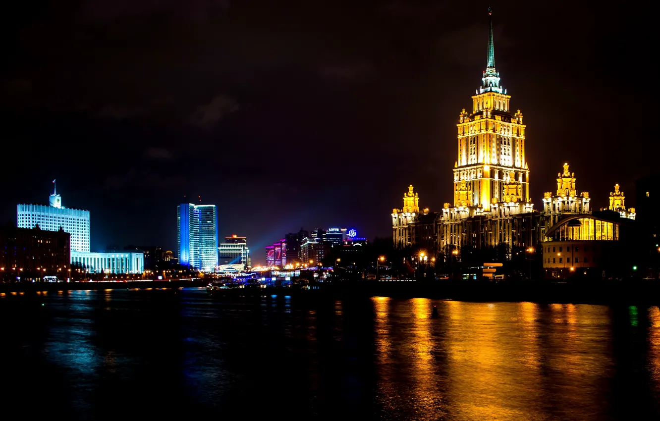 Photo wallpaper night, Moscow, Russia, Russia, night, Moscow