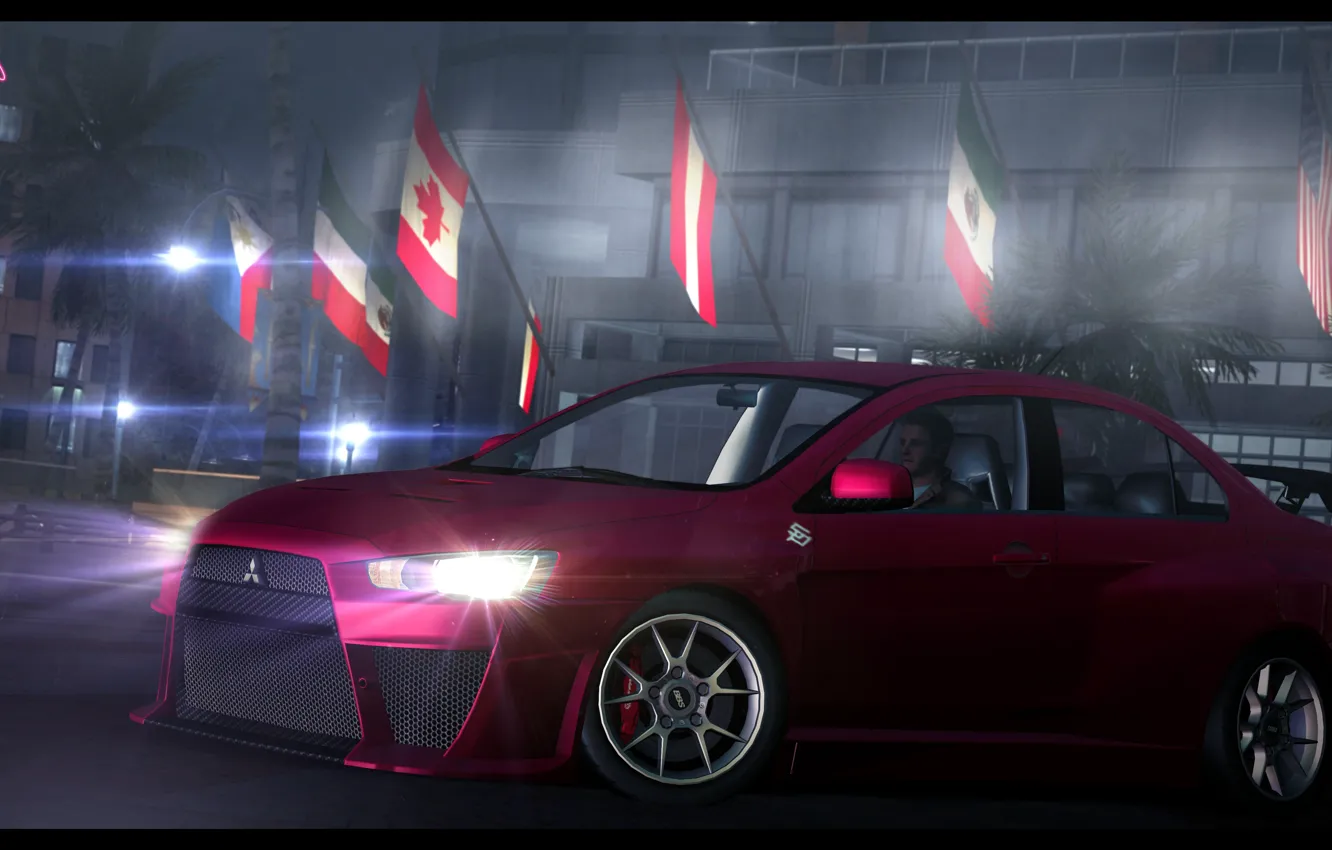 Photo wallpaper Photoshop, Mitsubishi LancerX, Need For Speed World