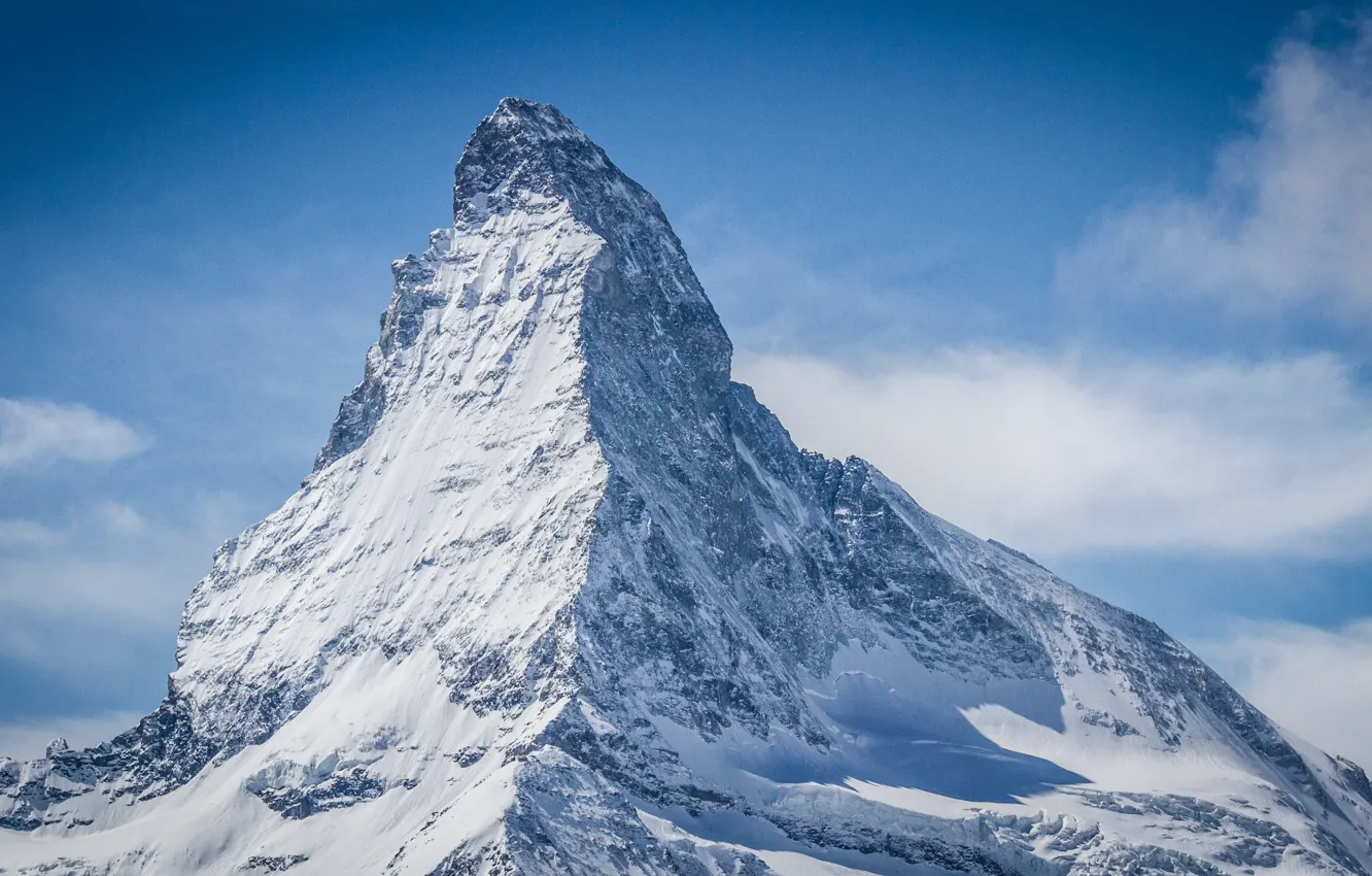 Photo wallpaper snow, the slopes, shadow, Switzerland, top, The Pennine Alps, Klein Matterhorn