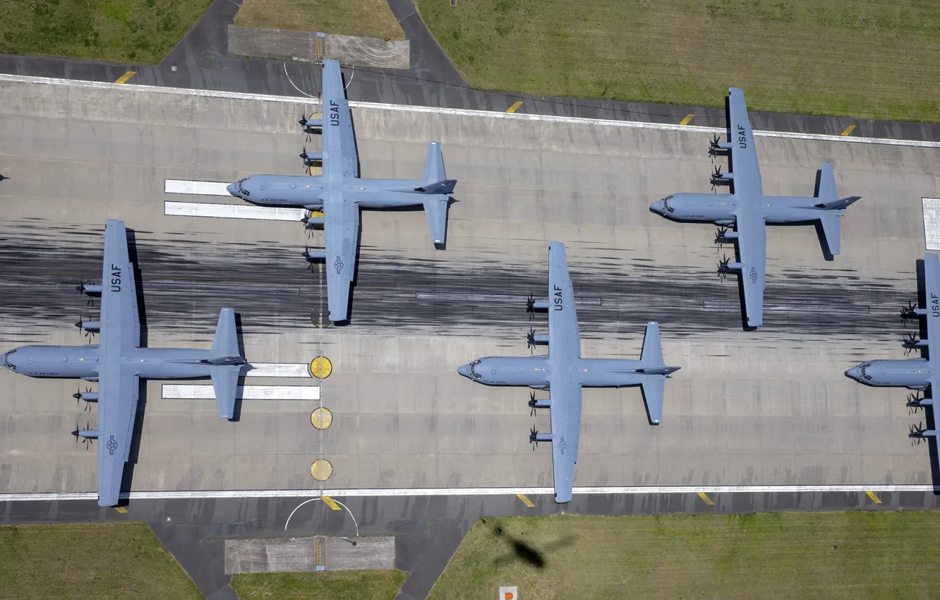 Photo wallpaper The plane, USAF, Military Transport, Elephant Walk, C-130J Super Hercules