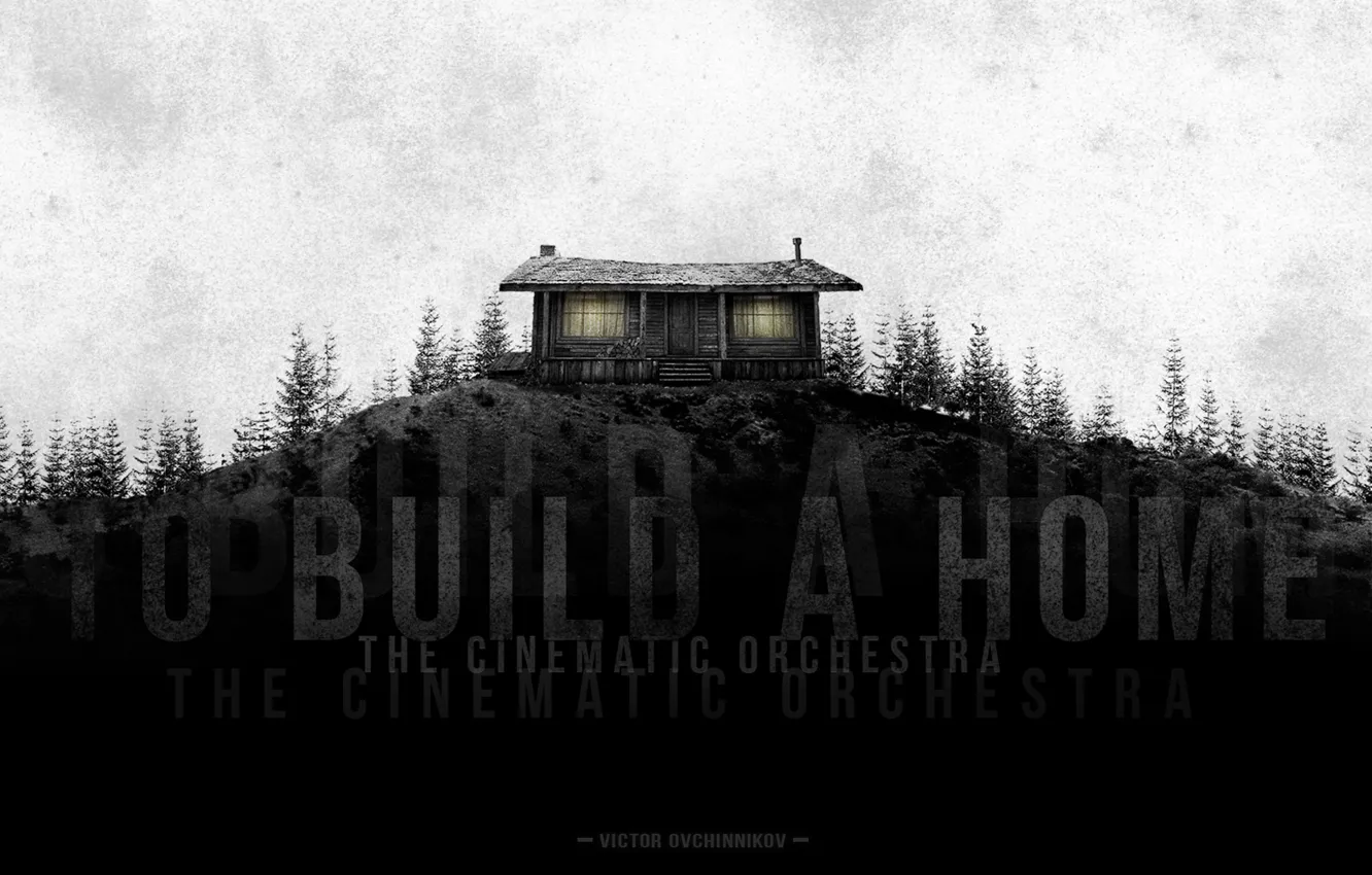 Photo wallpaper mountains, music, hills, home, grunge, gloomy, dark, vcoff
