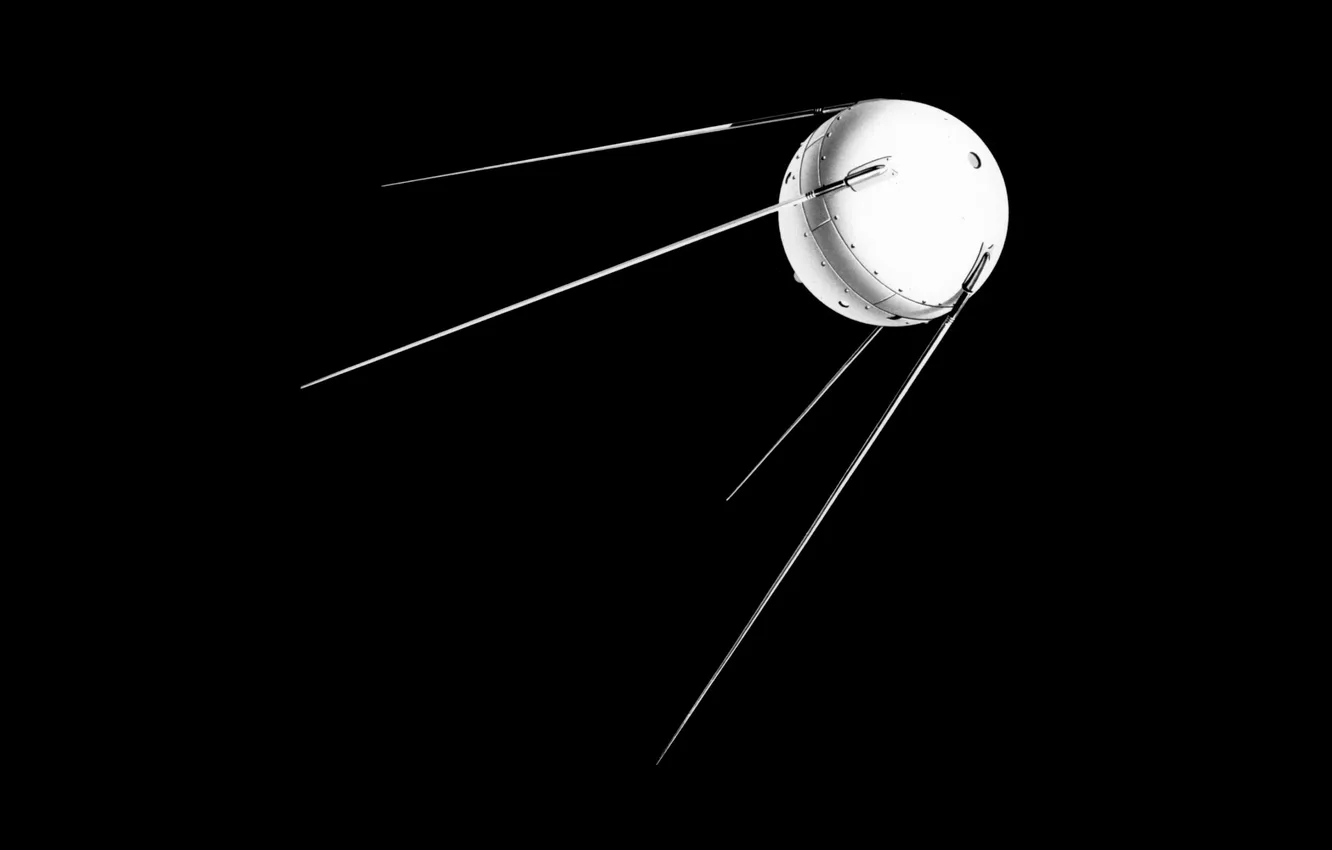 Photo wallpaper black background, 1957, satellite 1
