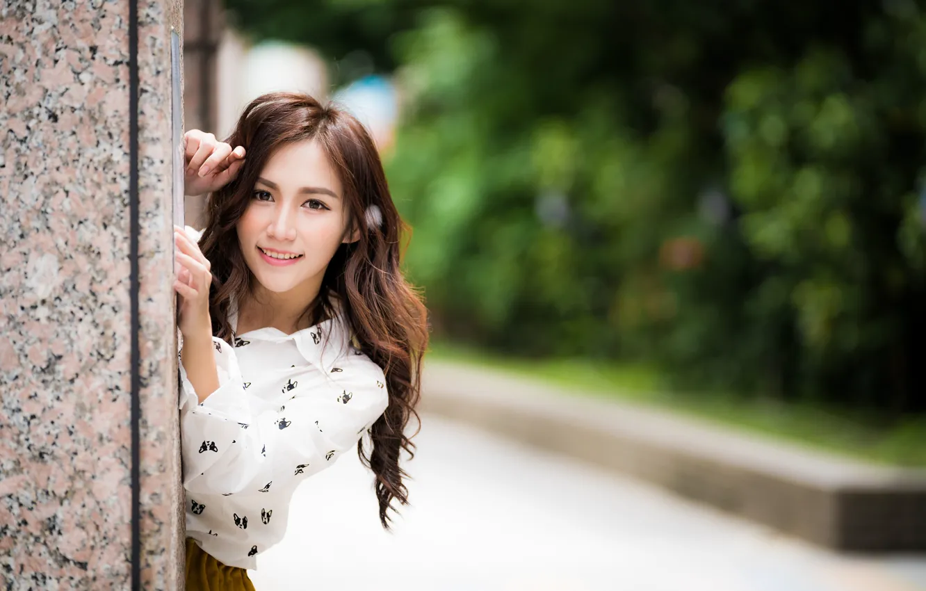 Photo wallpaper girl, hair, Asian, cutie, peer