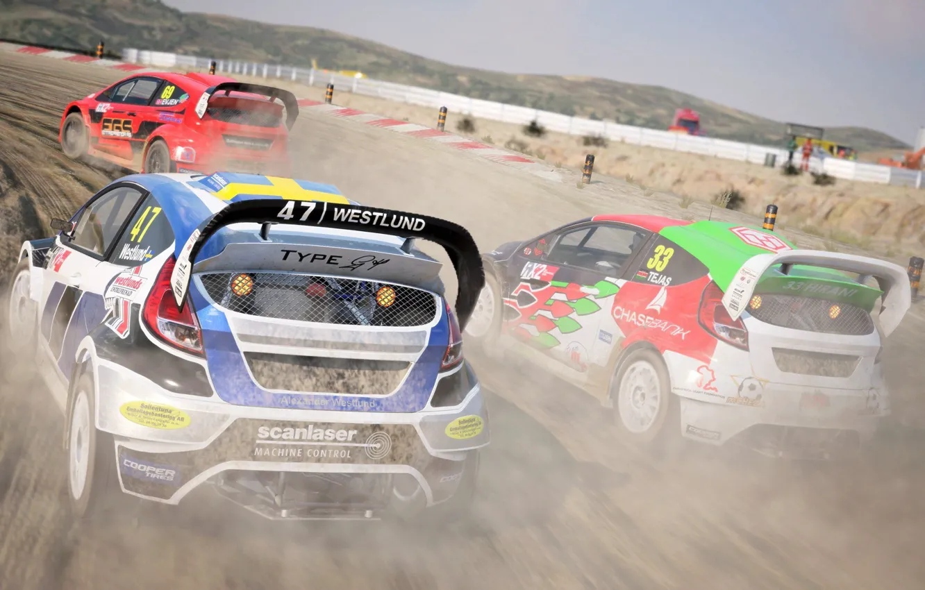Photo wallpaper car, logo, game, dust, race, speed, Dirt 4