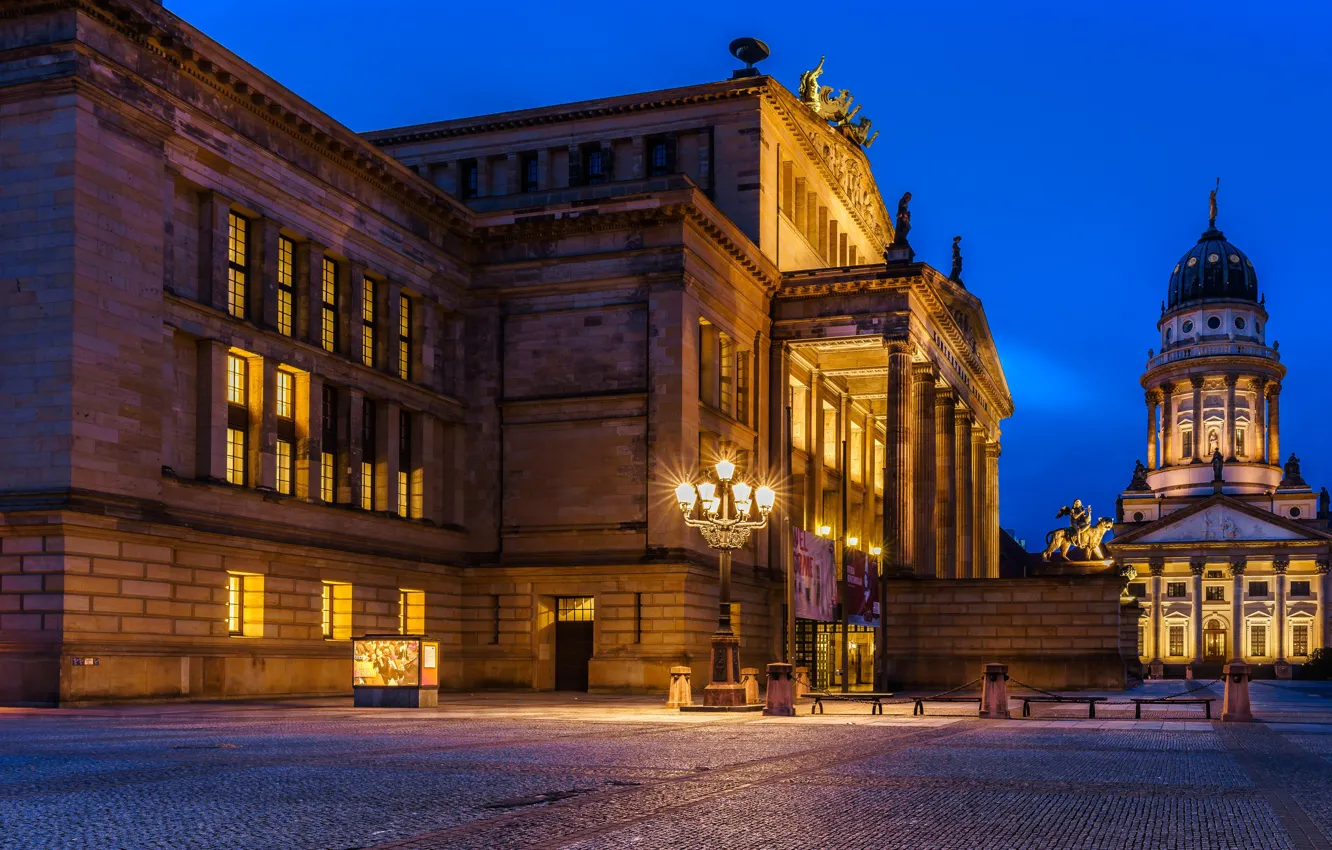 Photo wallpaper Germany, area, lights, Berlin
