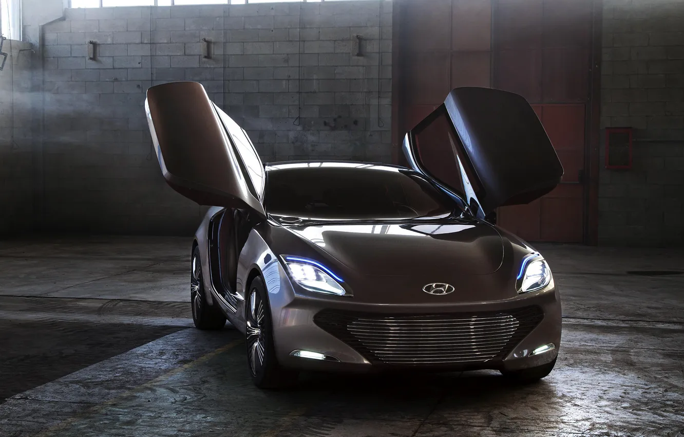 Photo wallpaper auto, Concept, light, lights, Hyundai, the front, i-oniq