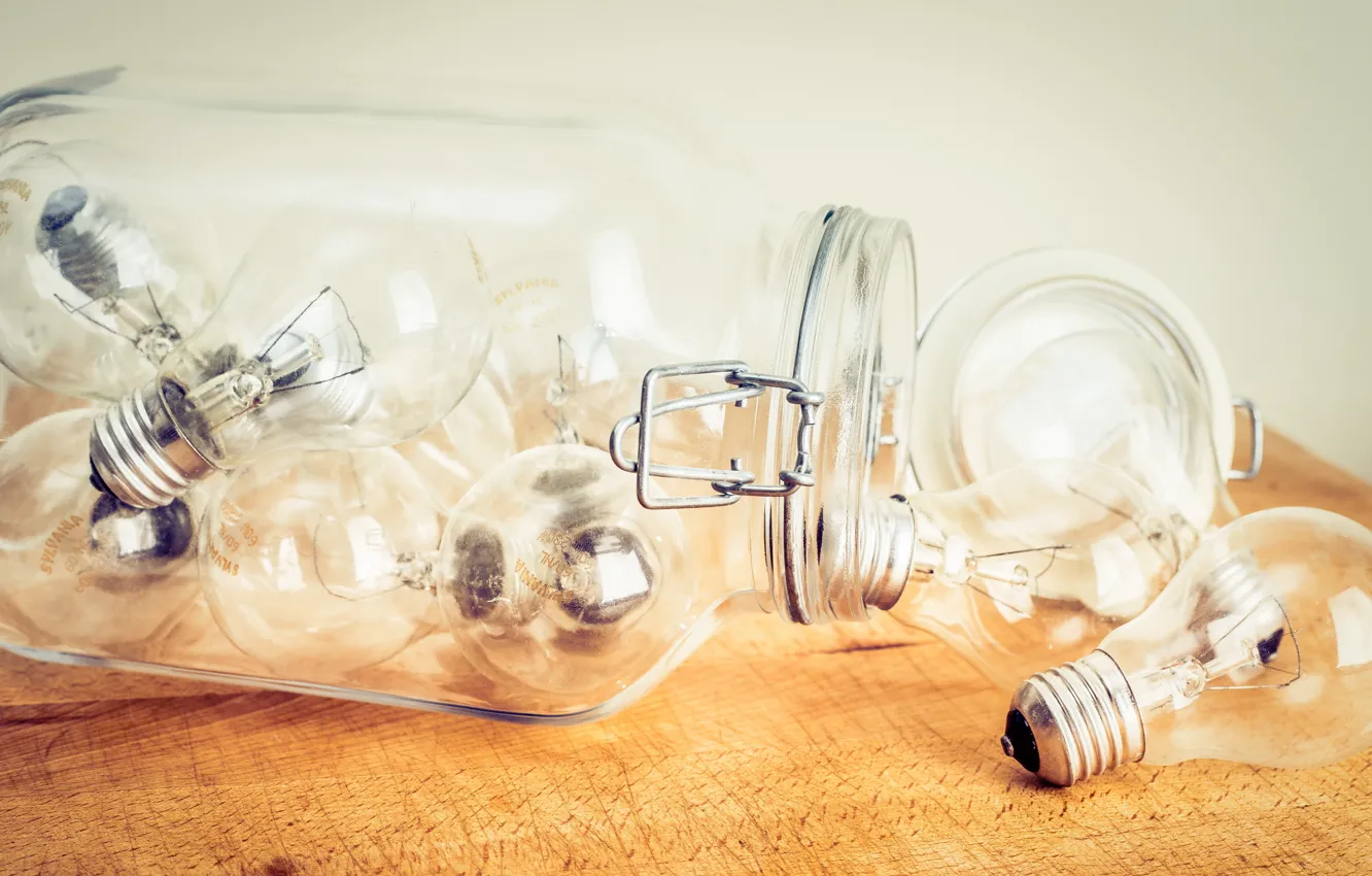 Photo wallpaper macro, Bank, light bulb