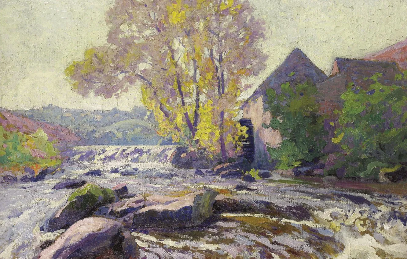 Photo wallpaper landscape, picture, Paul Madeline, Paul Madeline, Mill in Corzine