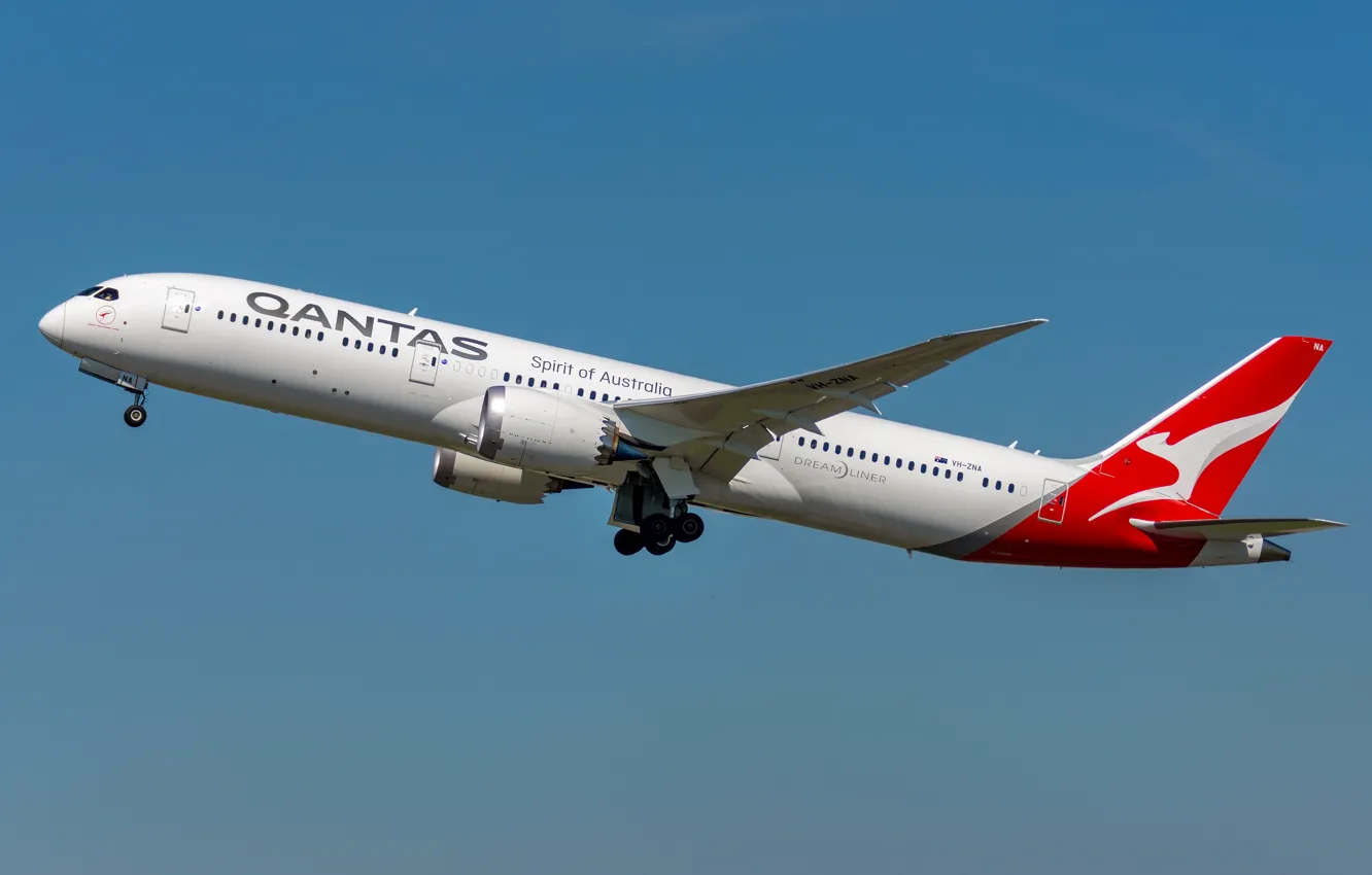 Photo wallpaper Boeing, Qantas, 787-9