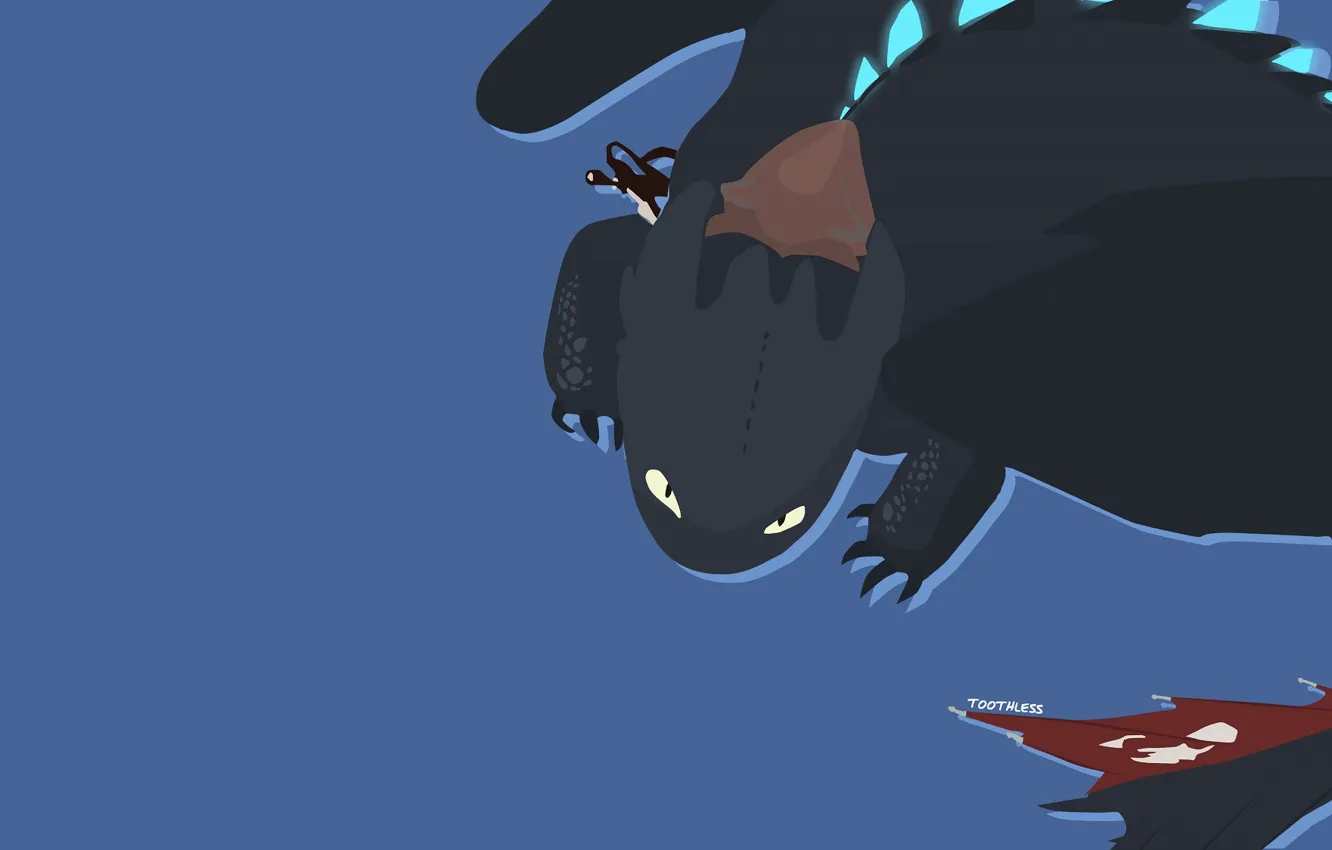 Photo wallpaper Toothless, Minimalism, How to Train Your Dragon