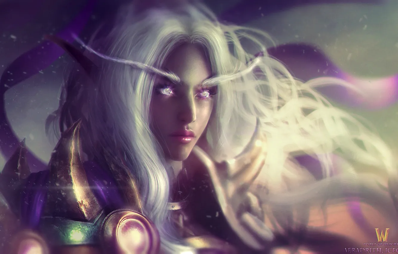 Photo wallpaper World of Warcraft, wow, art, elf, Icecrown