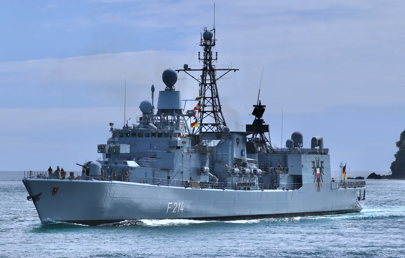 Photo wallpaper Corvette, The German Navy, FGS Lübeck