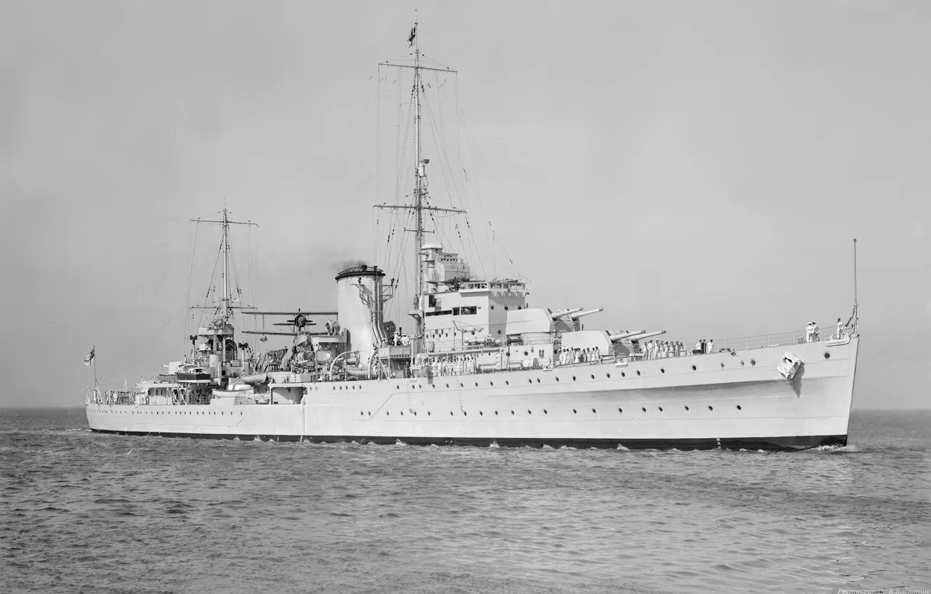 Photo wallpaper New Zealand, cruiser, 1938, HMNZS Achilles