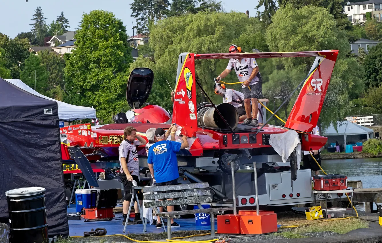 Photo wallpaper race, boat, speed