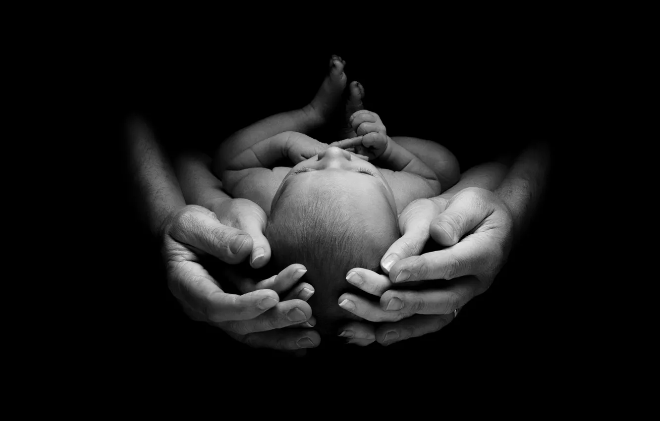 Photo wallpaper life, hands, baby