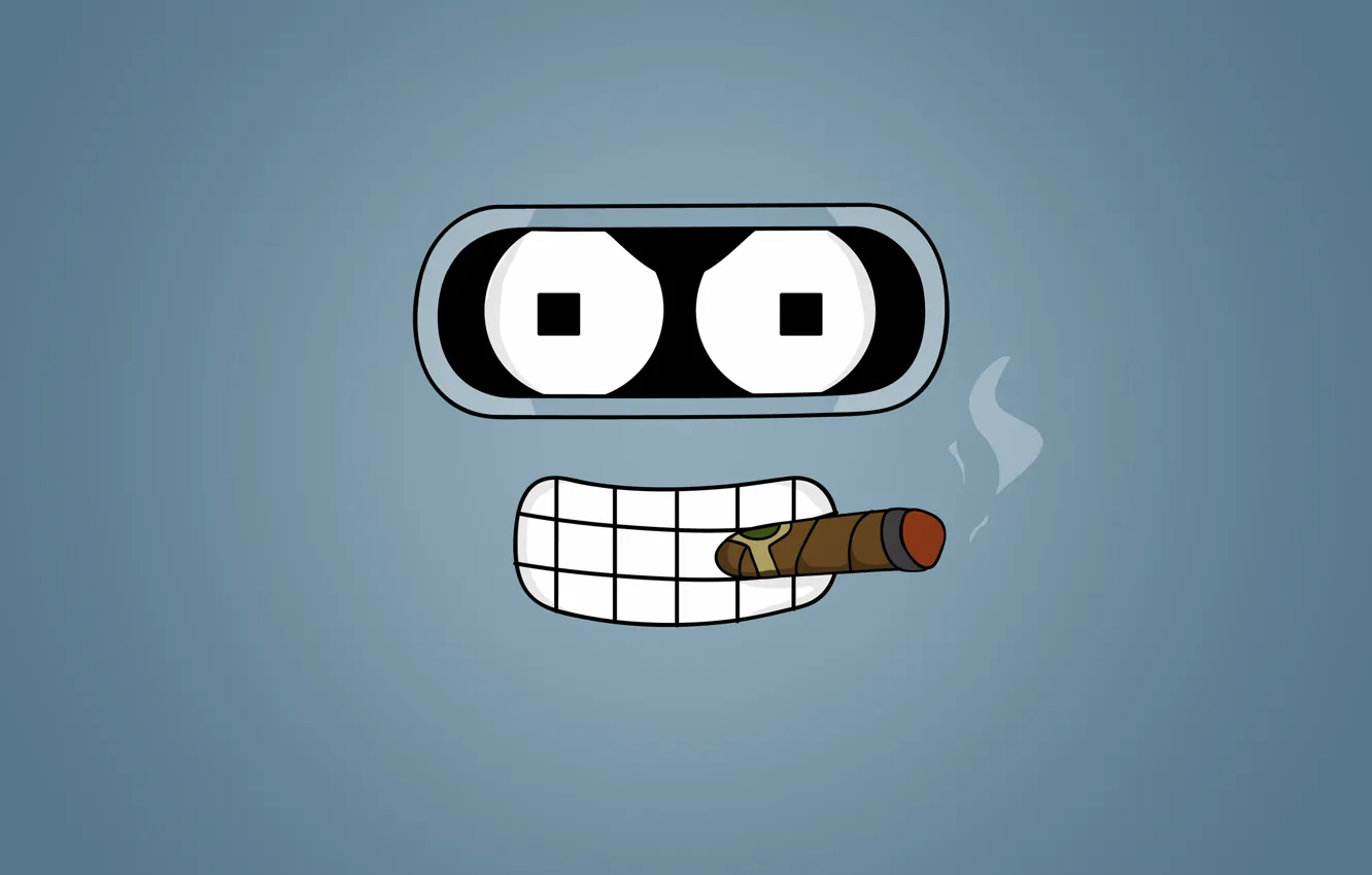 Photo wallpaper look, cigar, Bender, Futurama, Futurama