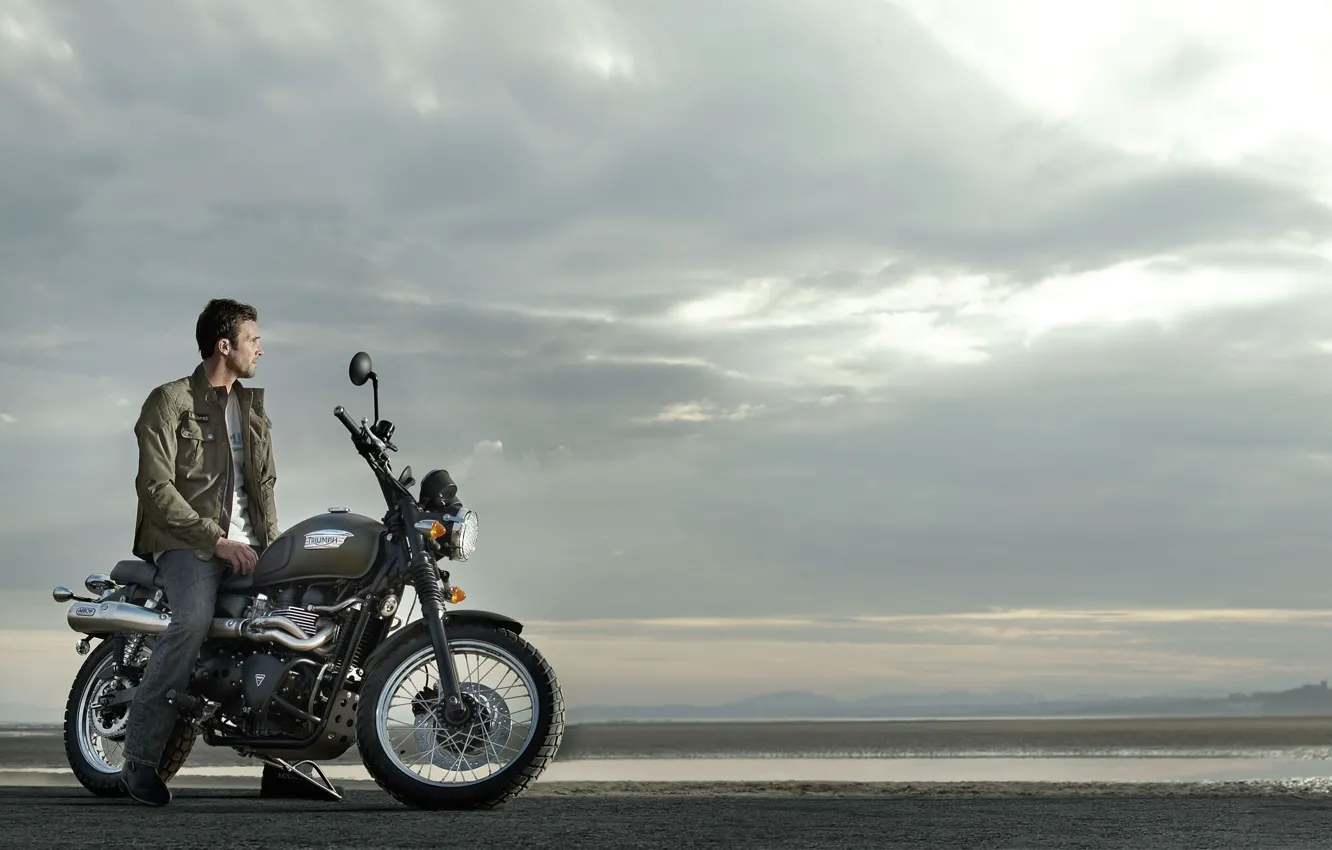 Photo wallpaper motorcycle, Triumph, Scrambler