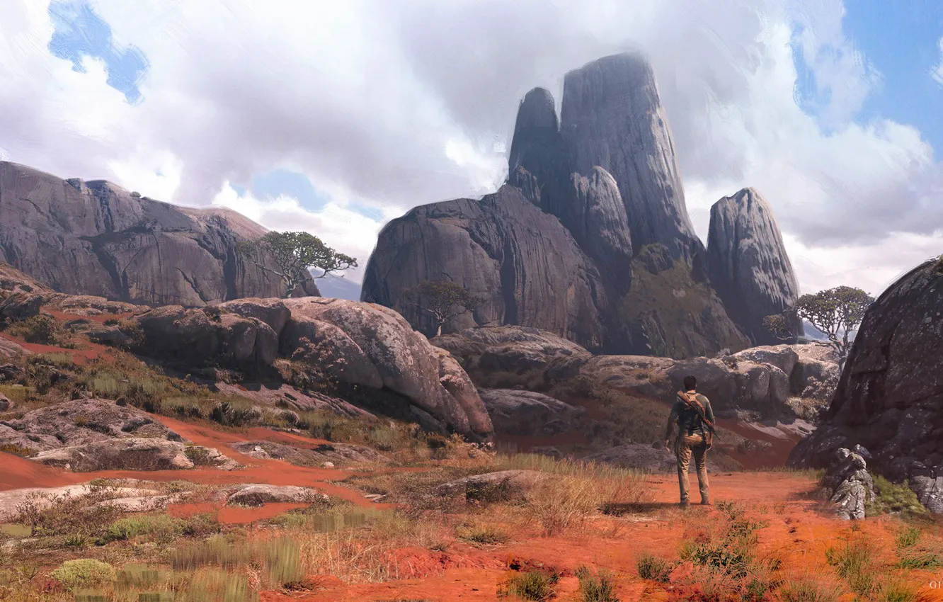 Photo wallpaper mountains, stones, people, Madagascar, Uncharted 4