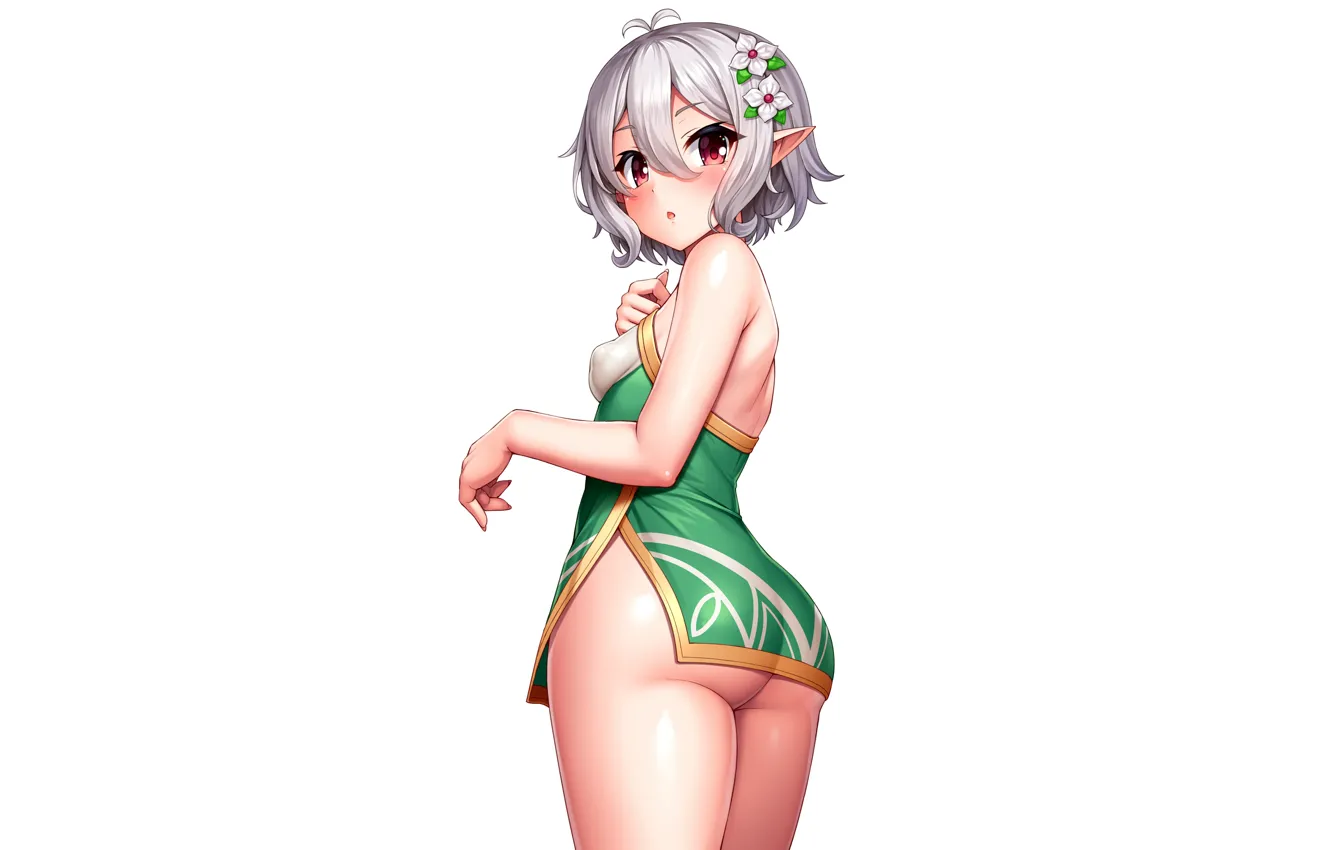 Photo wallpaper girl, sexy, ass, dress, boobs, anime, beautiful, short hair