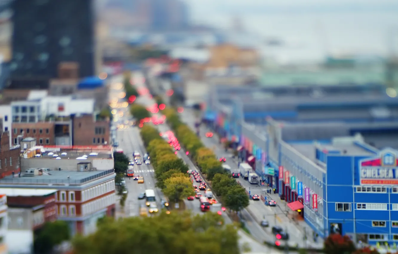 Photo wallpaper city, the city, effect, New York, New York, NYC, bokeh