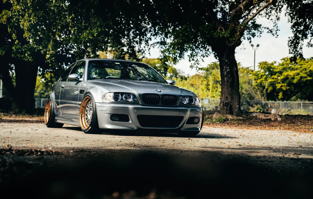 Photo wallpaper BMW, E46, Silver