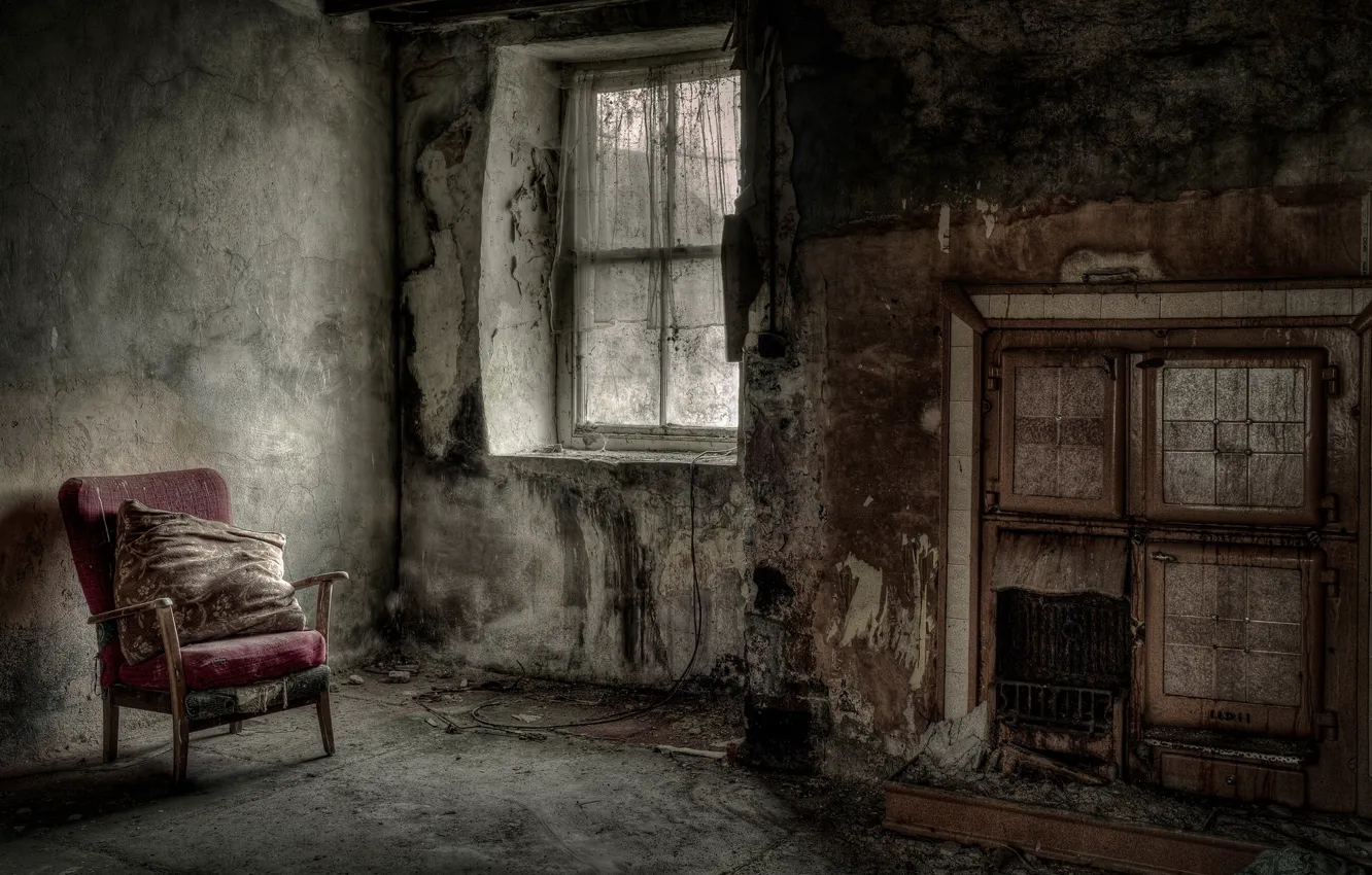 Photo wallpaper room, chair, window