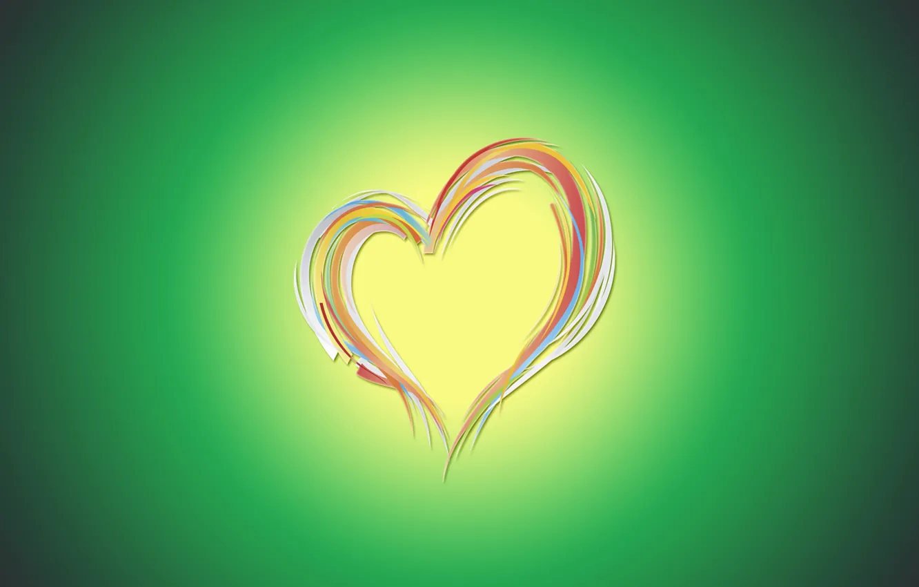 Photo wallpaper green, minimalism, love